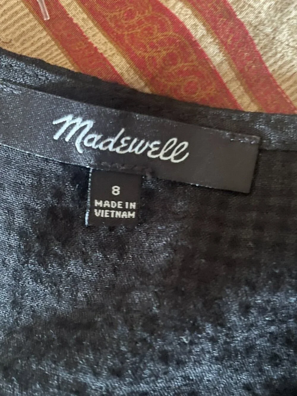 Madewell Westover Top Black Check V-Neck Button Front Long Sleeve Blouse Size 8